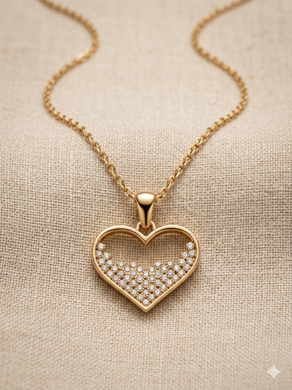 Sparkle Fill Heart Pendant Necklace