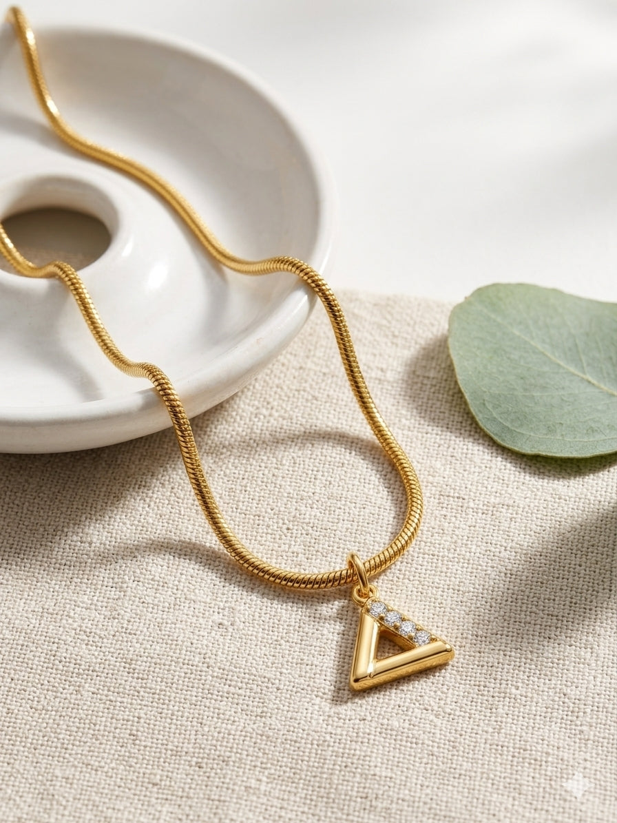 Triangle Sparkle Pendant Necklace