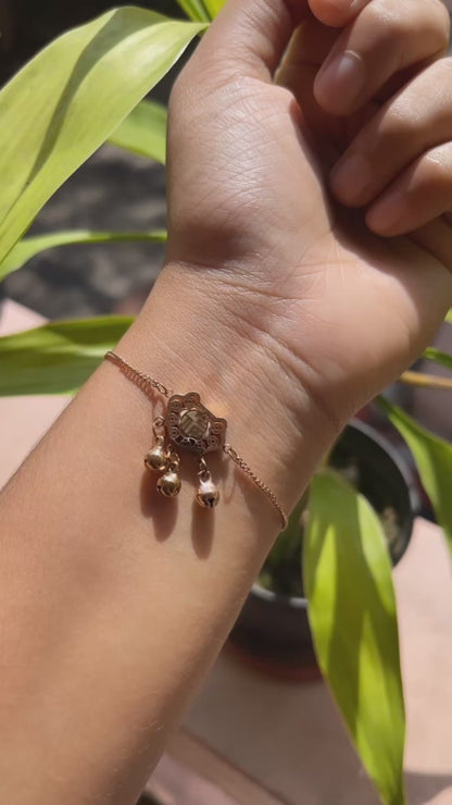 🍀 Rose Gold Longevity Lock Dangle Bracelet