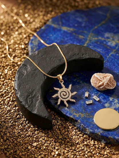 Sun Spiral Pendant Necklace