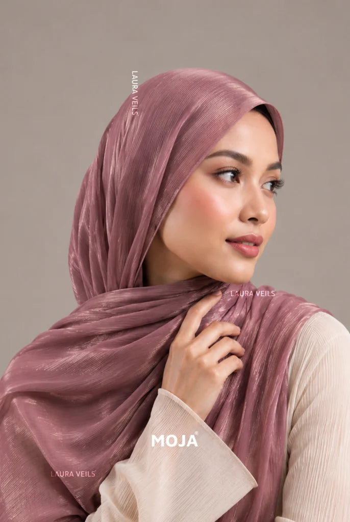 Zera Organza Shimmer Hijab - Mauve
